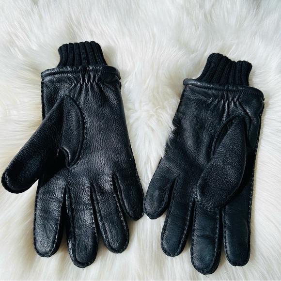 GAP Men’s Leather Gloves L Black - Picture 2 of 9
